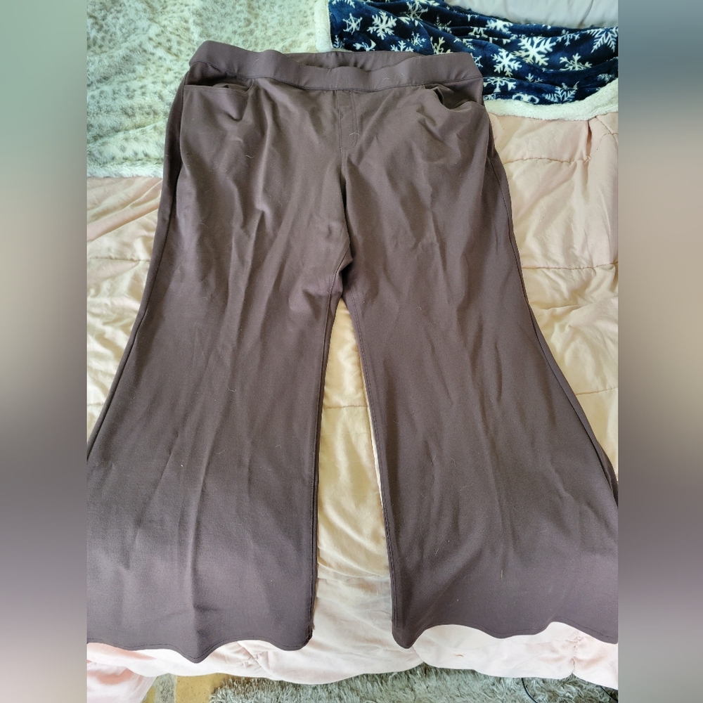 Lane Bryant brown wide leg, brown casual/dress pant size 28